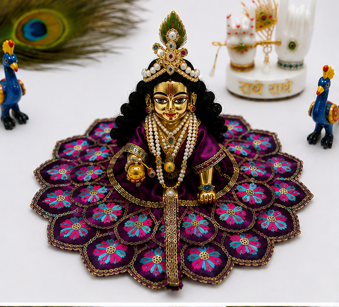 Floral Laddu Gopal Ji Poshak | Flower Design Laddu Gopal Ji Poshak | Purple