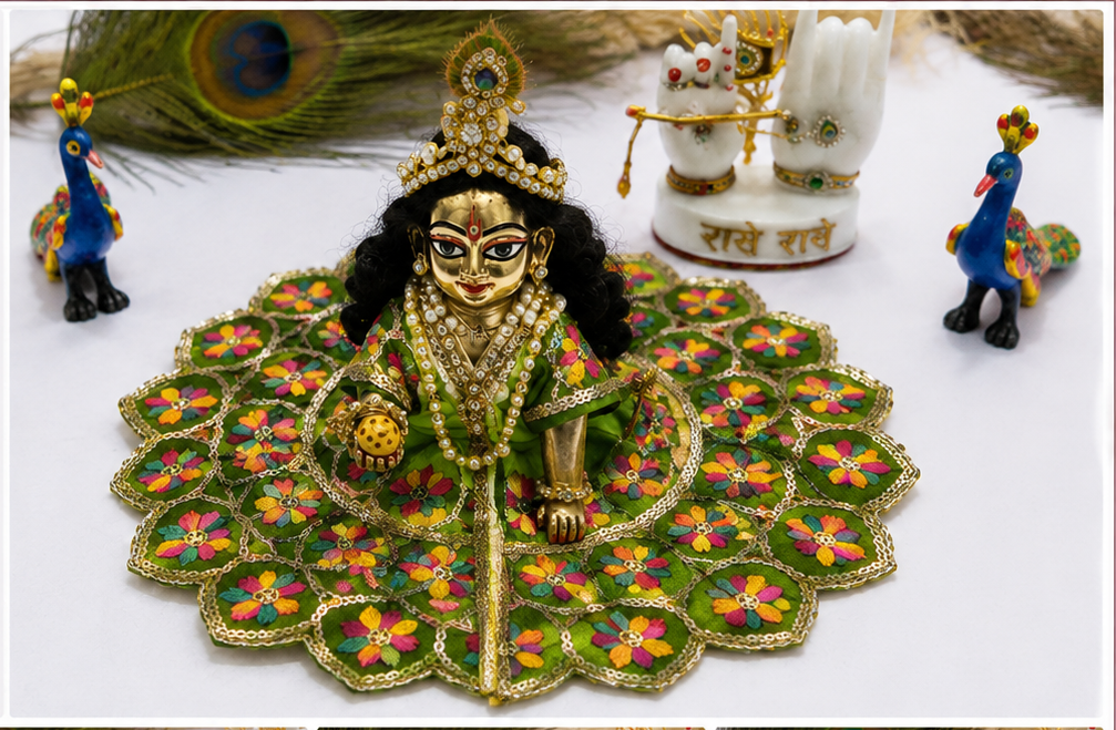 Floral Laddu Gopal Ji Poshak | Flower Design Laddu Gopal Ji Poshak | Green
